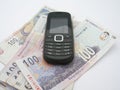 Mobile phone on Rands Royalty Free Stock Photo