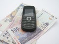 Mobile phone on Rands Royalty Free Stock Photo