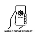 Mobile phone restart icon isolated on background