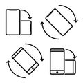 Mobile phone rotation icon isolated vector white Royalty Free Stock Photo