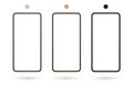 mobile phone screen, smartphone black, rose gold, white frame, display template Royalty Free Stock Photo