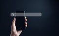 Mobile phone for Search Data Search Technology Search Engine Optimization. Man use computer to Searching for information. Using Royalty Free Stock Photo