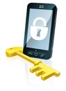 Mobile phone security concept Royalty Free Stock Photo