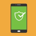Mobile phone security shield protection Royalty Free Stock Photo