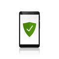 Mobile phone security shield protection. Vector design. Royalty Free Stock Photo
