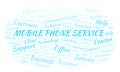 Mobile Phone Service word cloud. Royalty Free Stock Photo