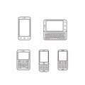 Mobile phone set. Touchscreen and slider. Royalty Free Stock Photo