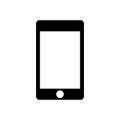 Mobile phone icon. Black moible phone with white screen vector eps10