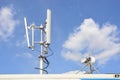 Mobile phone signal repeater equipment on the roof Royalty Free Stock Photo