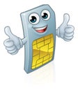 Mobile Phone Sim Card Cartoon Mascot Royalty Free Stock Photo