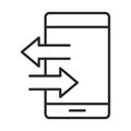 Mobile phone or smartphone trasnfer data electronic technology device line style icon