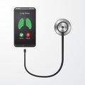 Mobile phone and stethoscope