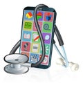 Mobile Phone Medical Health App Stethoscope Design