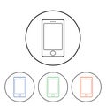 Mobile phone support icon. smartphone icon in circle for web site menu design vector eps10.