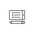 Mobile phone survey outline icon