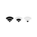 Mobile phone system icons. Wifi signal strength, battery charge level. Vector illustration.