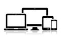Mobile phone, tablet, laptop and desktop computer icons Royalty Free Stock Photo