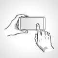 Mobile phone touch gestures Royalty Free Stock Photo