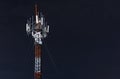 Mobile phone tower on night Royalty Free Stock Photo