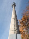 Mobile phone tower with service ladder