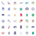 Mobile phone UI elements collection, flat icons set