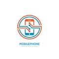 Mobile phone vector logo template concept illustration.