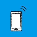 Mobile phone vibrate flat icon