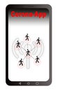 Mobile phone virus detection app, Corona App on Handy, isolated