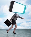 Mobile phone zombie under the influence of smartphone Royalty Free Stock Photo