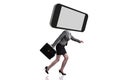 The mobile phone zombie under the influence of smartphone Royalty Free Stock Photo