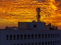 Mobile phones antenas at the background of sky