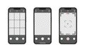 Mobile phones camera interface, vector illustration