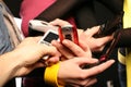 Mobile phones and people Royalty Free Stock Photo