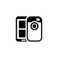 Mobile Photo Blogging Icon. Flat Design