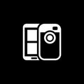 Mobile Photo Blogging Icon. Flat Design.