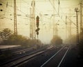 Mobile photography tone confusing rail tracks dusk