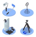 Mobile Photography Video Isometric Set