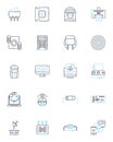 Mobile phs linear icons set. Smartphs, Touchscreen, Apps, Android, iOS, Battery, Camera line vector and concept signs Royalty Free Stock Photo