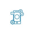 Mobile platform linear icon concept. Mobile platform line vector sign, symbol, illustration. Royalty Free Stock Photo