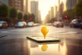 Road location city street background smart phone smartphone map direction cartography navigation gps