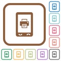 Mobile printing simple icons