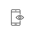 Mobile privacy security line icon Royalty Free Stock Photo