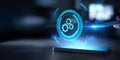 Mobile Process Automation and RPA System Optimization Tools Projected on Virtual Screen Royalty Free Stock Photo