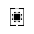 Mobile Processor, Phone Microprocessor Flat Vector Icon Royalty Free Stock Photo