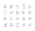 Mobile professional line icons collection. Mobility, Productivity, Efficiency, Flexibility, Adaptability, Portability