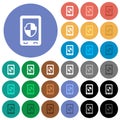 Mobile protection round flat multi colored icons Royalty Free Stock Photo