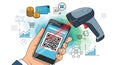 Mobile QR Code Payment and Digital Transaction Royalty Free Stock Photo