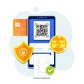 Mobile QR Payment With Security Royalty Free Stock Photo
