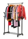 Mobile rack with clothes Royalty Free Stock Photo