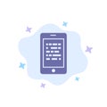 Mobile, Read, Data, Secure, E learning Blue Icon on Abstract Cloud Background Royalty Free Stock Photo